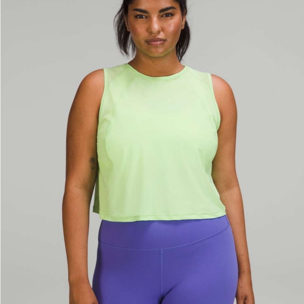 Lululemon Sculpt Cropped tank - Scream Green Light Size 2